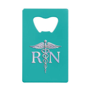 Registered Nurse RN Caduceus on Turquoise