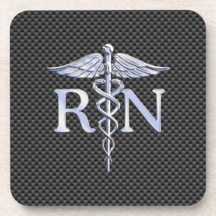Registered Nurse RN Caduceus Snakes Decor Coaster