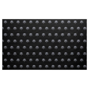Registered Nurse RN Caduceus Snakes on Black Decor Fabric