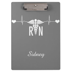 Registered Nurse (RN) EKG Caduceus Symbol Clipboar Clipboard