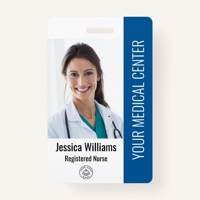 Registered Nurse RN Employee ID Blue ID Badge (Front)