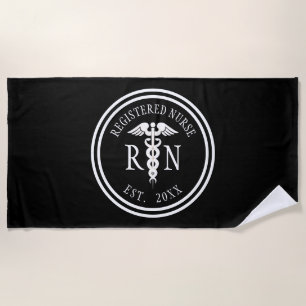Registered Nurse RN Graduation Custom Year Beach Towel