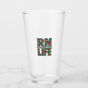 Registered Nurse RN Life Floral Vector Design_1 Glass