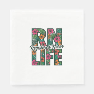 Registered Nurse RN Life Floral Vector Design_1 Napkin