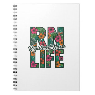 Registered Nurse RN Life Floral Vector Design_1 Notebook