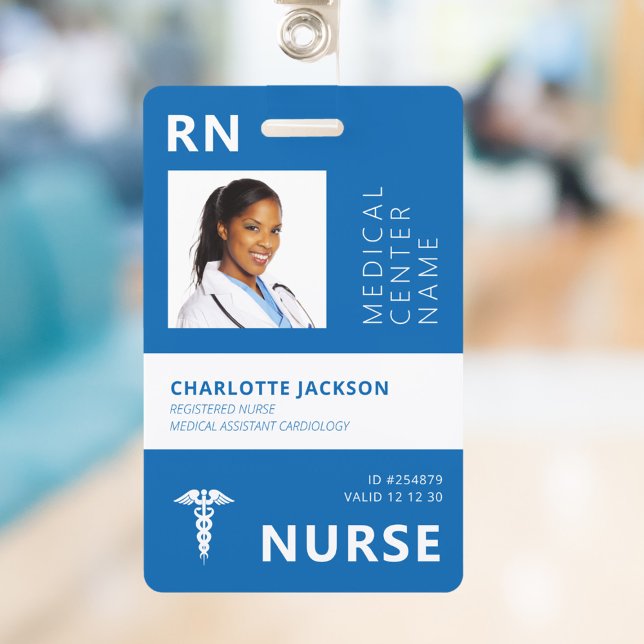 Registered nurse RN medical employee photo ID Badge (Creator Uploaded)