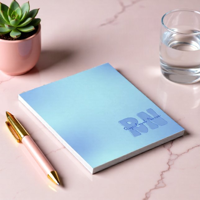 Registered Nurse RN Minimal Embossed-Style Blue Notepad (Registered Nurse RN Minimal Embossed-Style Blue Notepad)