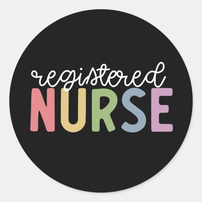 Registered Nurse RN Nurse Graduation Classic Round Sticker (Front)