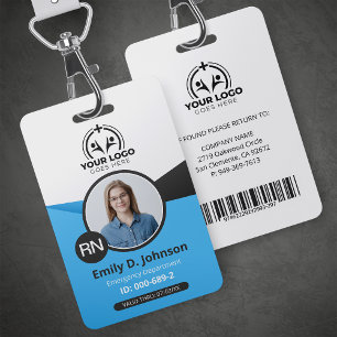 Registered Nurse RN Photo & Barcode Medical ID Badge
