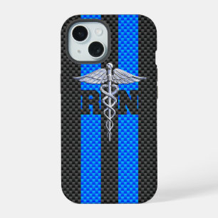 Registered Nurse RN Silver Caduceus iPhone 15 Case
