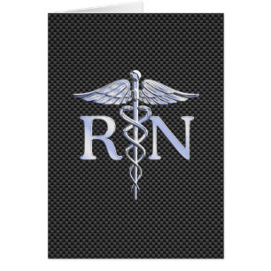 Registered Nurse RN Silver Caduceus Snakes