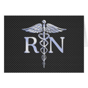 Registered Nurse RN Silver Caduceus Snakes