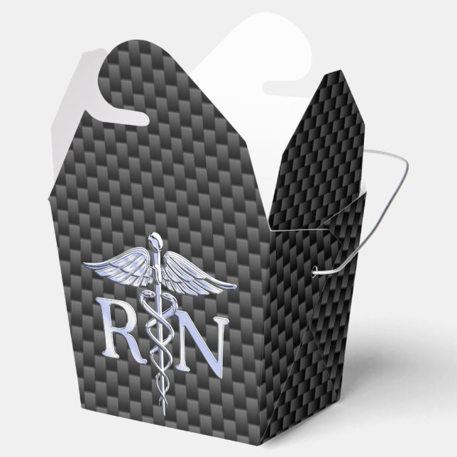 Registered Nurse RN Silver Caduceus Snakes Favour Box (Opened)