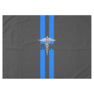 Registered Nurse RN Silver Caduceus Tablecloth