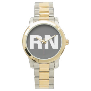 Registered Nurse RN Silver Gold Watch