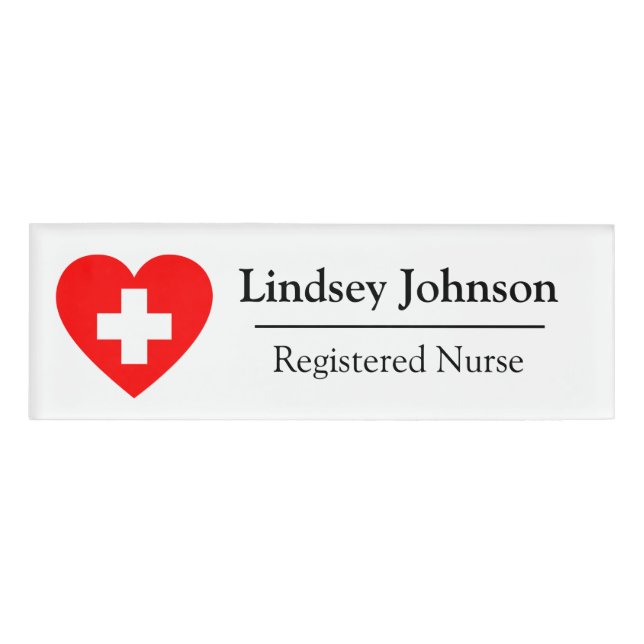 Registered Nurse RN Symbol Name Tag (Front)