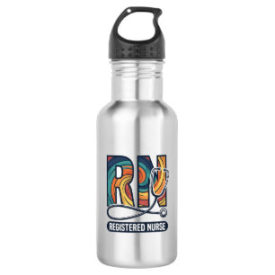 Registered Nurse RN Vintage Rainbow Vector Design_ 532 Ml Water Bottle
