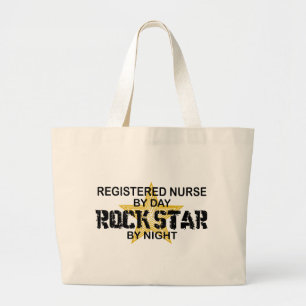 Registered Nurse Rock Star by Night Large Tote Bag