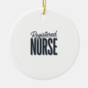 Registered Nurse Script Typography Vector Design_1 Ceramic Ornament