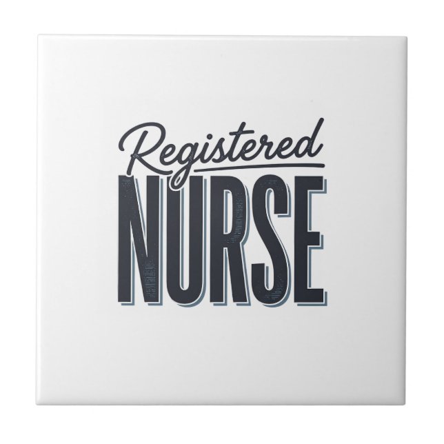 Registered Nurse Script Typography Vector Design_1 Ceramic Tile (Front)