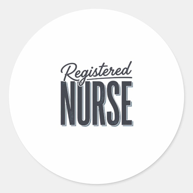 Registered Nurse Script Typography Vector Design_1 Classic Round Sticker (Front)