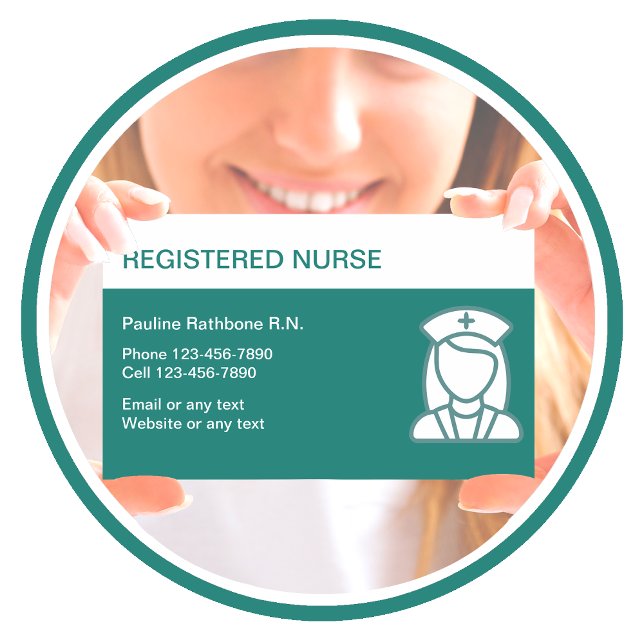 Registered Nurse Simple Business Card (Creator Uploaded)