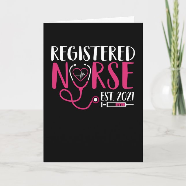 Registered Nurse since 2021 cna day Graduation Card (Front)