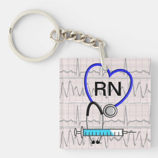 Registered Nurse Stethoscope Key Ring (Front)