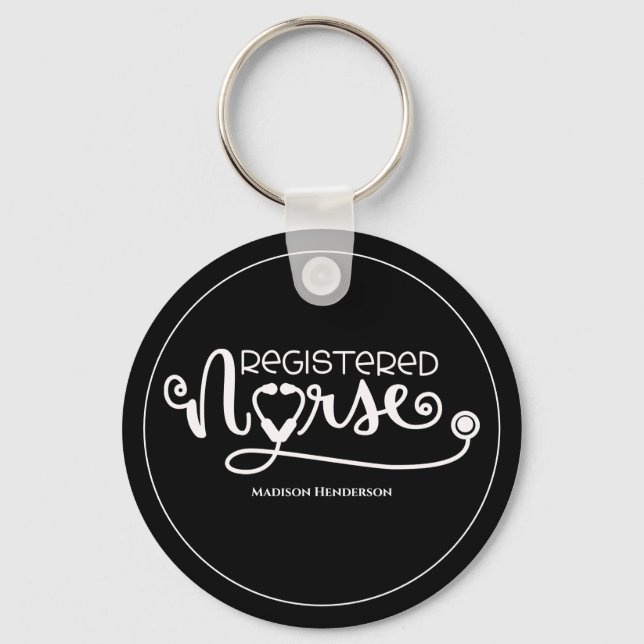  Registered Nurse Stethoscope (RN)Personalised   Key Ring (Front)