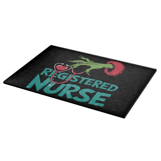 Registered Nurse Stethoscope Santa Elf Christmas  Cutting Board (Corner)