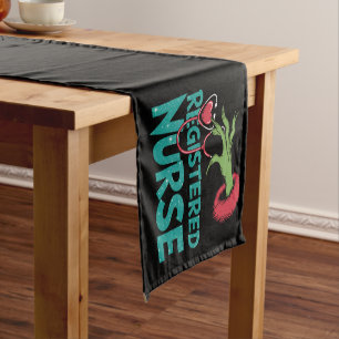 Registered Nurse Stethoscope Santa Elf Christmas  Short Table Runner