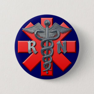 Registered Nurse Symbol 6 Cm Round Badge