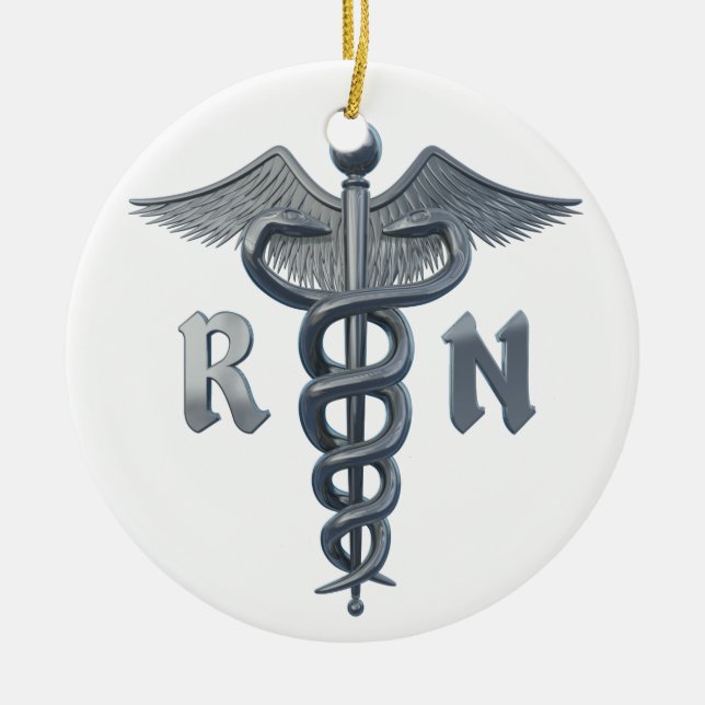 Registered Nurse Symbol Ceramic Ornament (Front)