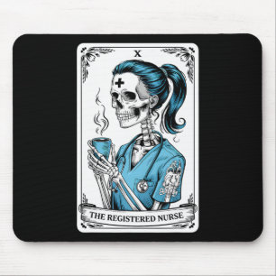 Registered Nurse Tarot Card Skeleton Nurse Hallowe Mouse Pad