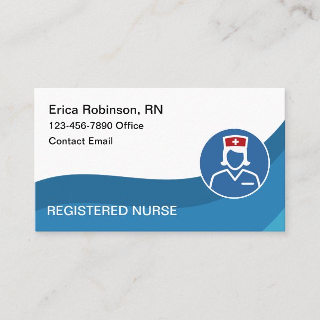 Registered Nurse Theme  Business Card (Front)