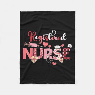 Registered Nurse Valentines Day Scrub Top Women Sc Fleece Blanket