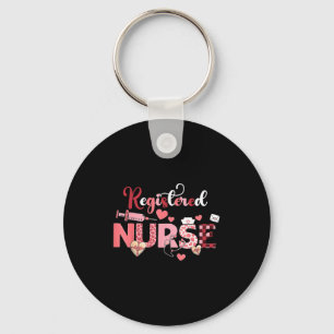 Registered Nurse Valentines Day Scrub Top Women Sc Key Ring