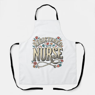 Registered Nurse Vintage Floral Typography Shirt D Apron