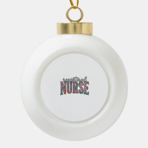 Registered Nurse Vintage Floral Typography Shirt D Ceramic Ball Christmas Ornament