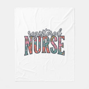 Registered Nurse Vintage Floral Typography Shirt D Fleece Blanket