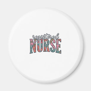 Registered Nurse Vintage Floral Typography Shirt D Magnet