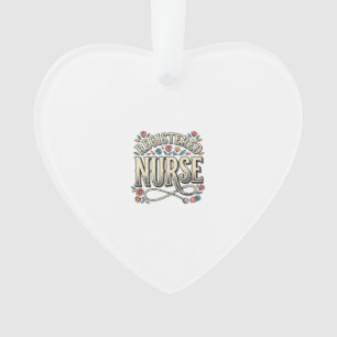 Registered Nurse Vintage Floral Typography Shirt D Ornament