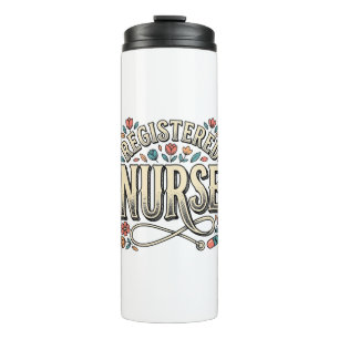 Registered Nurse Vintage Floral Typography Shirt D Thermal Tumbler
