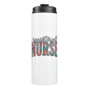 Registered Nurse Vintage Floral Typography Shirt D Thermal Tumbler