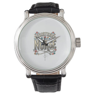 Registered Nurse Vintage Floral Typography Shirt D Watch