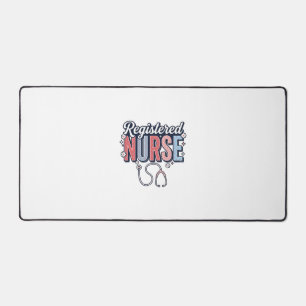 Registered Nurse Vintage Vector Shirt Design_1 Desk Mat