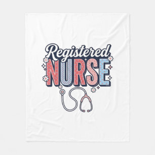 Registered Nurse Vintage Vector Shirt Design_1 Fleece Blanket