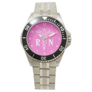 Registered nurse watch   caduceus with RN monogram