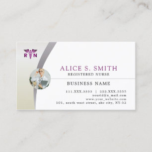 Registered Nurse with RN Logo and Photo Business Card