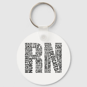 Registered Nurse Word Art RN Key Ring